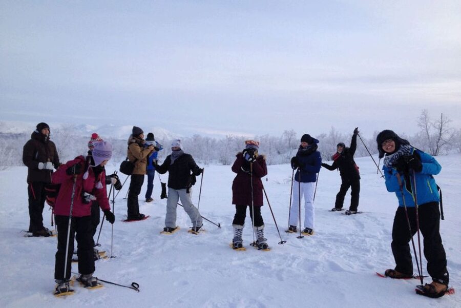 Abisko: Wilderness Snowshoe Hike - Getting fitted and setting off into the birch forest