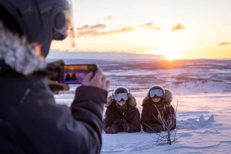 Arctic Dream - Snowmobile Safari to Lapland Viewpoint - Máttaráhkká Lodge and the first snowmobile section