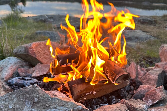 Midnight Sun and Campfire - National Park evening hike Stockholm - Leaving Stockholm for Tyresta National Park