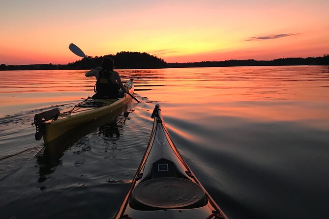 PRIVATE Sunset Kayaking in Stockholm Archipelago Nature Reserve - A Swedish Fika Stop on an Island or Shore
