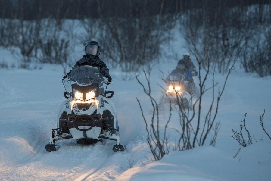 Snowmobile Adventure Abisko (Shared) - Getting dressed for Arctic riding