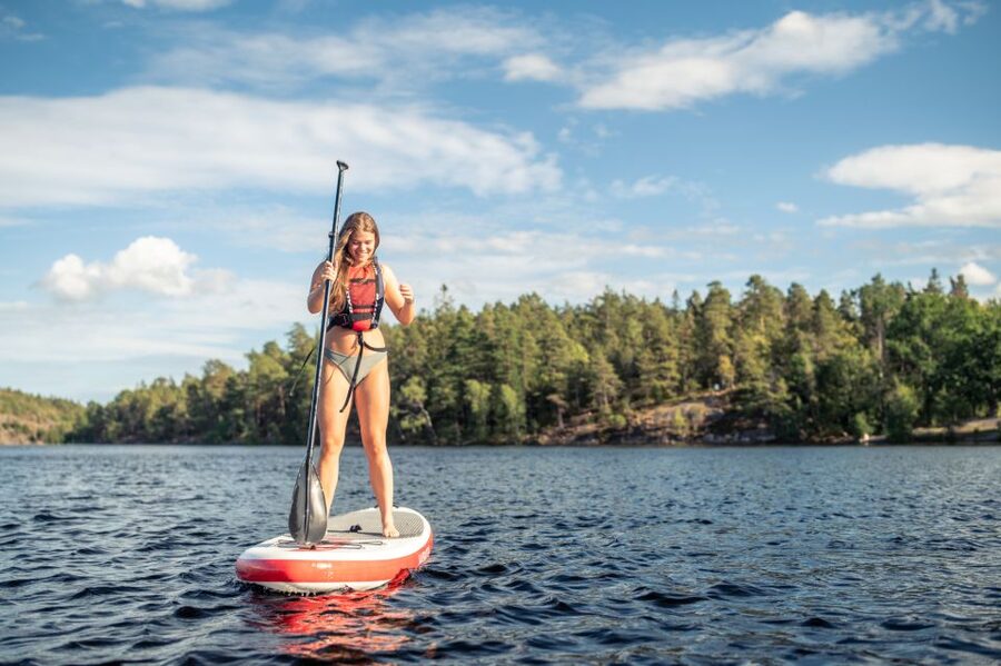 Stockholm: City Highlights Self-Guided SUP Tour - City Hall from the water